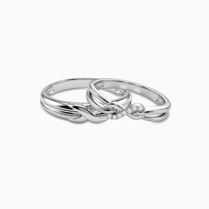 Silver Entwined Infinity Couple Rings