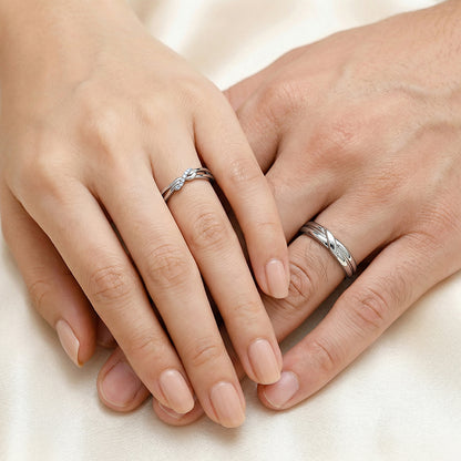 Silver Entwined Infinity Couple Rings