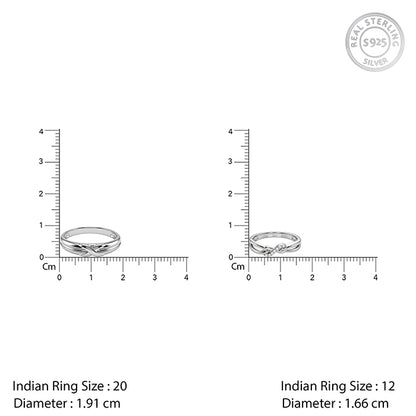 Silver Entwined Infinity Couple Rings