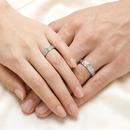 Silver Woven Promise Couple Rings