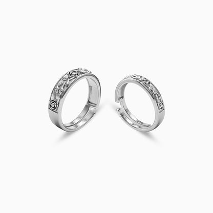 Silver Woven Promise Couple Rings