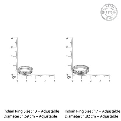 Silver Woven Promise Couple Rings