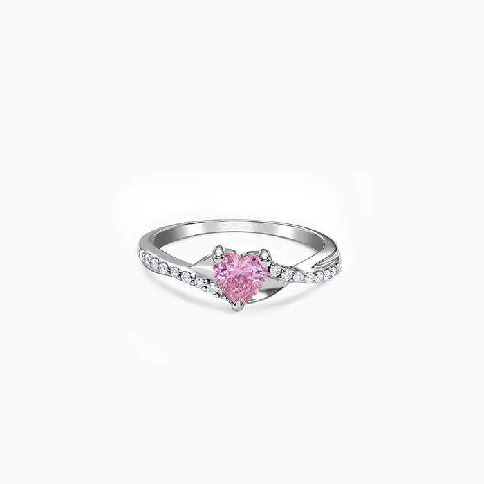 Silver Heart Interlace Ring