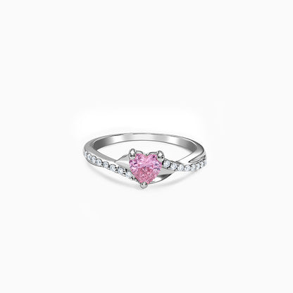 Silver Heart Interlace Ring