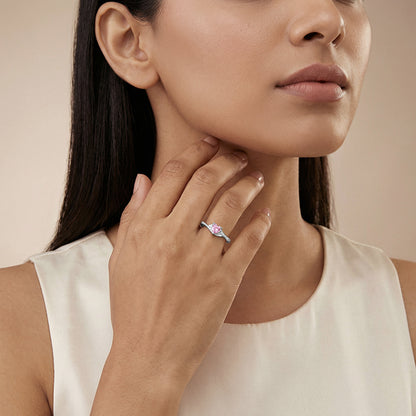 Silver Heart Interlace Ring