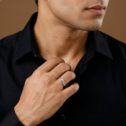 Silver Rhombus Ring For Him (Size 20)