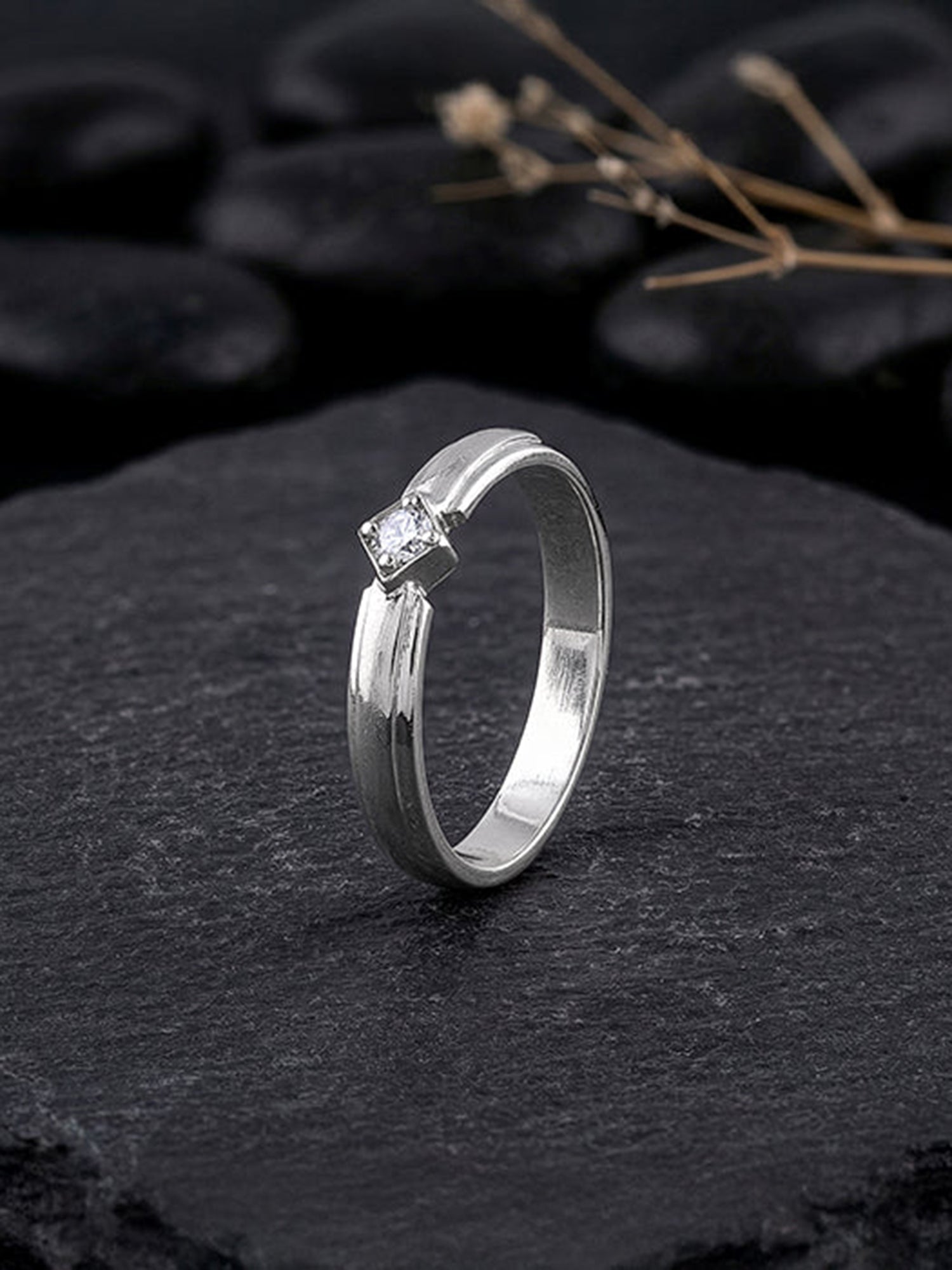 Silver Rhombus Ring For Him (Size 20)
