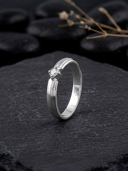 Silver Rhombus Ring For Him (Size 20)