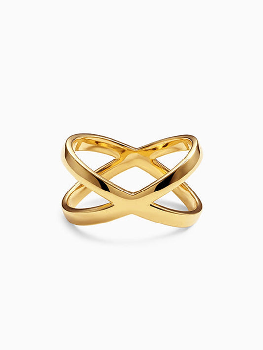 Golden Elliptical Ring (Size 12)
