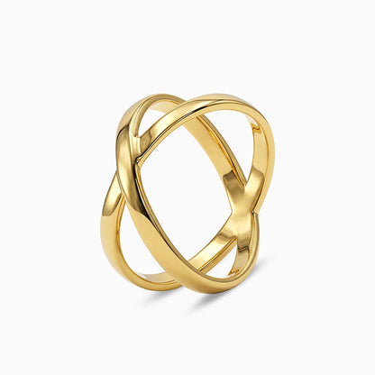 Golden Elliptical Ring (Size 12)