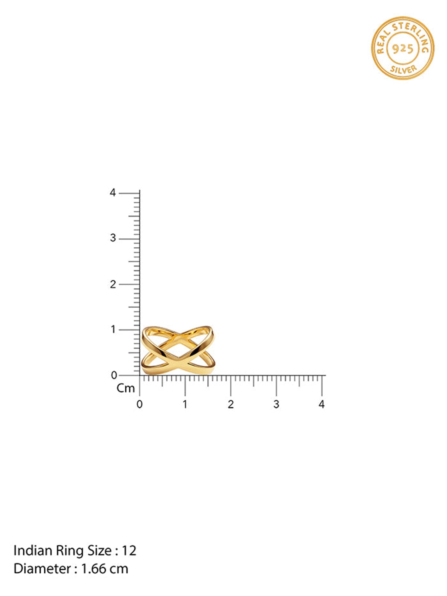 Golden Elliptical Ring (Size 12)