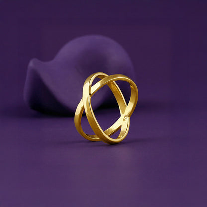 Golden Elliptical Ring (Size 12)