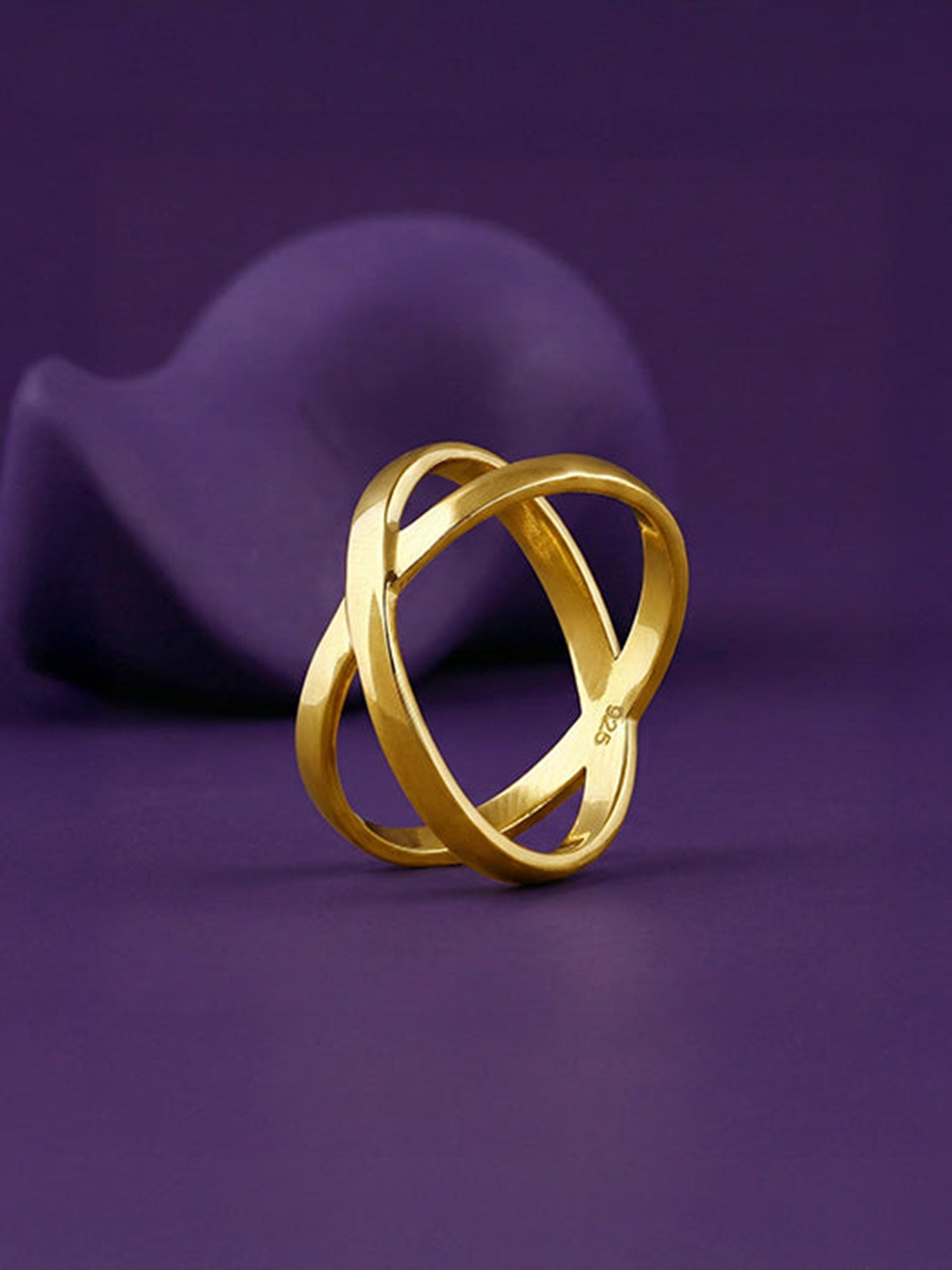 Golden Elliptical Ring (Size 12)
