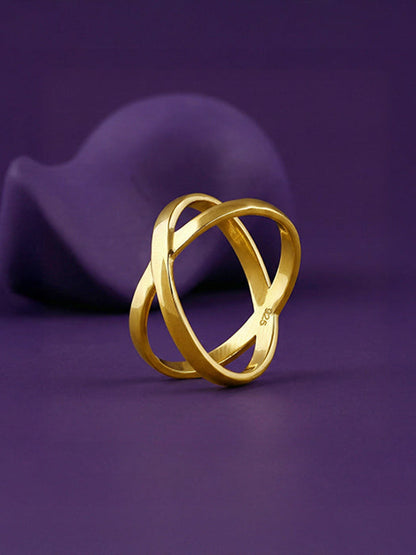 Golden Elliptical Ring (Size 12)