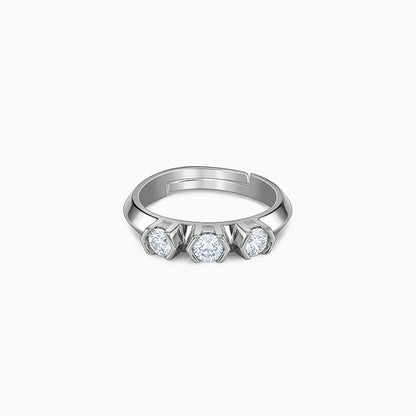 Silver Trinity Adjustable Ring