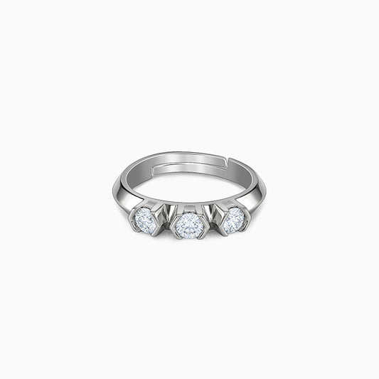 Silver Trinity Adjustable Ring