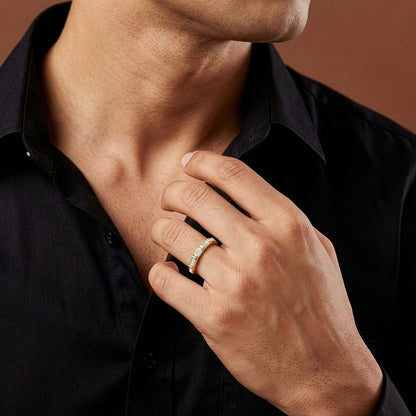 Golden Geometric Band For Him (Size 20)