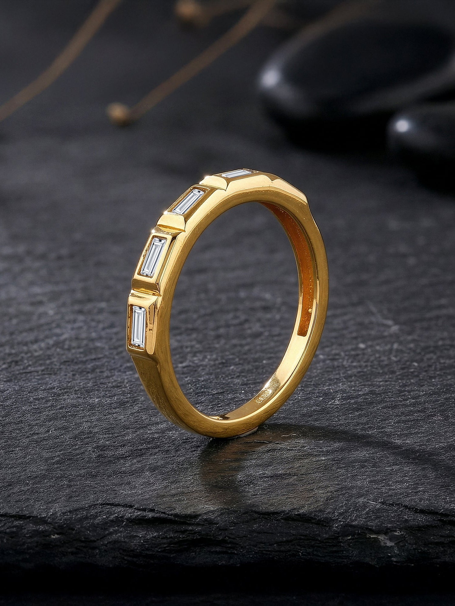 Golden Geometric Band For Him (Size 20)