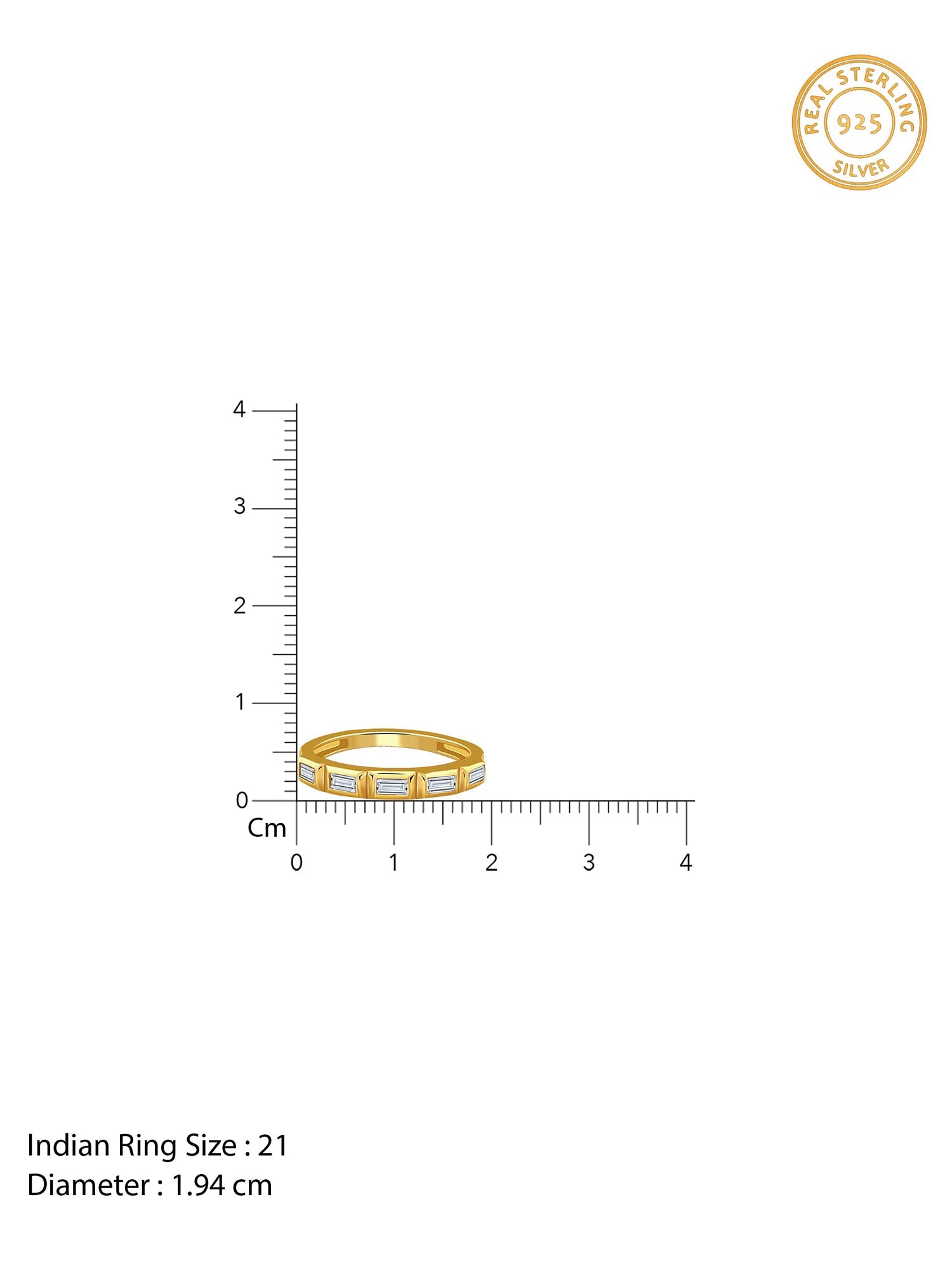 Golden Geometric Band For Him (Size 21)