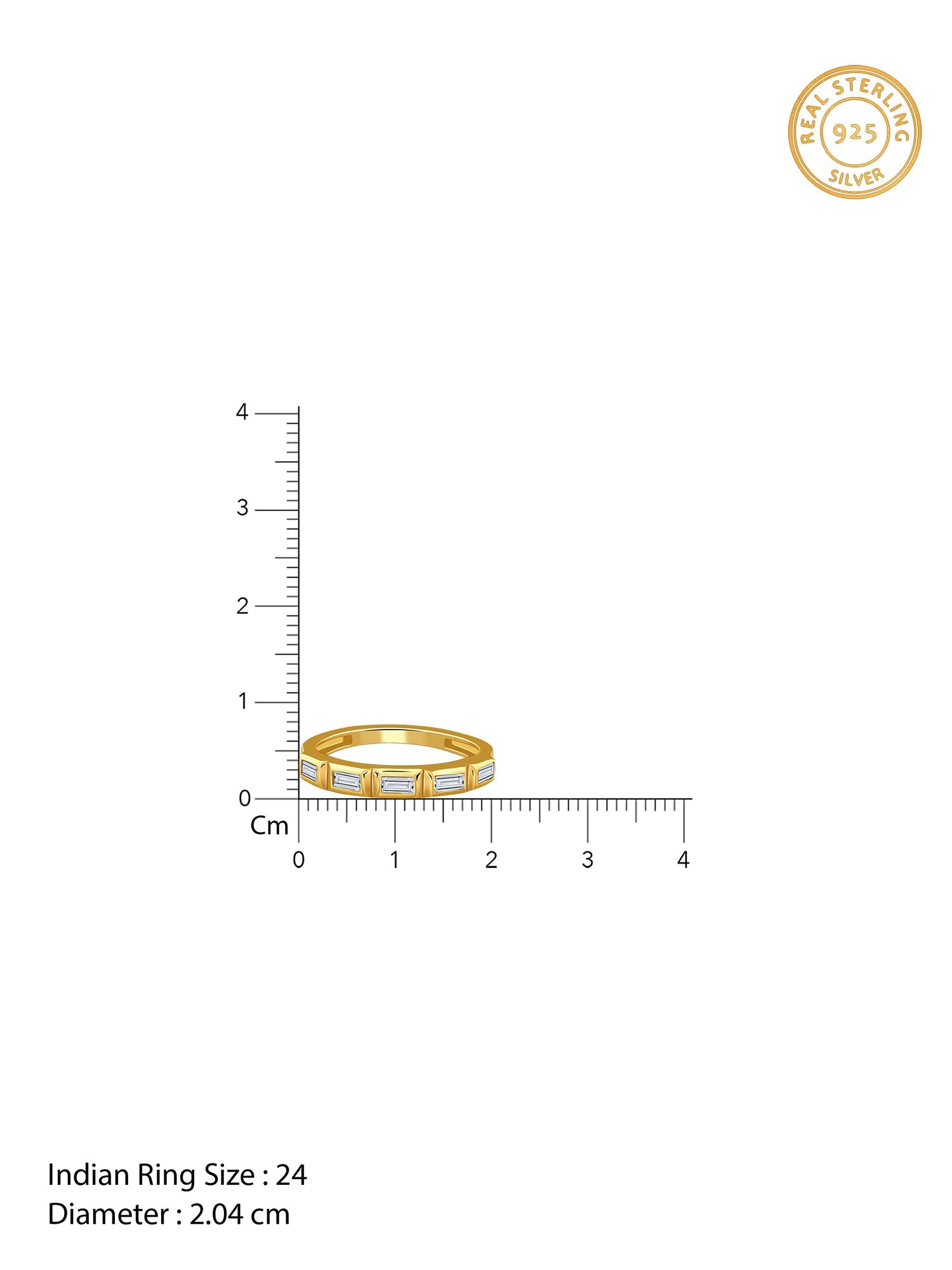 Golden Geometric Band For Him (Size 24)