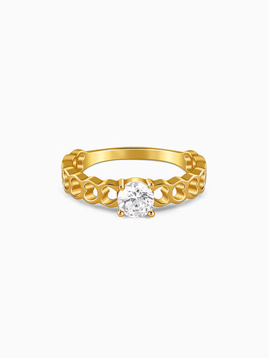 Golden Heart Cut-Out Ring
