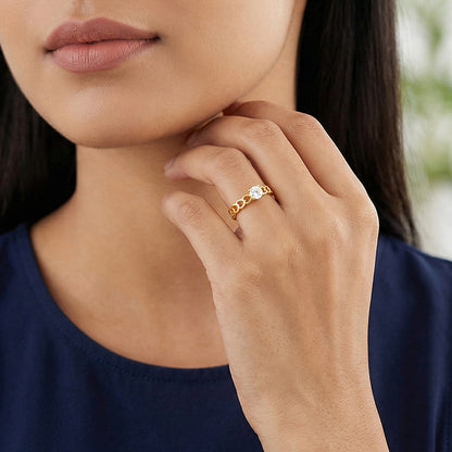 Golden Heart Cut-Out Ring