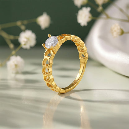 Golden Heart Cut-Out Ring