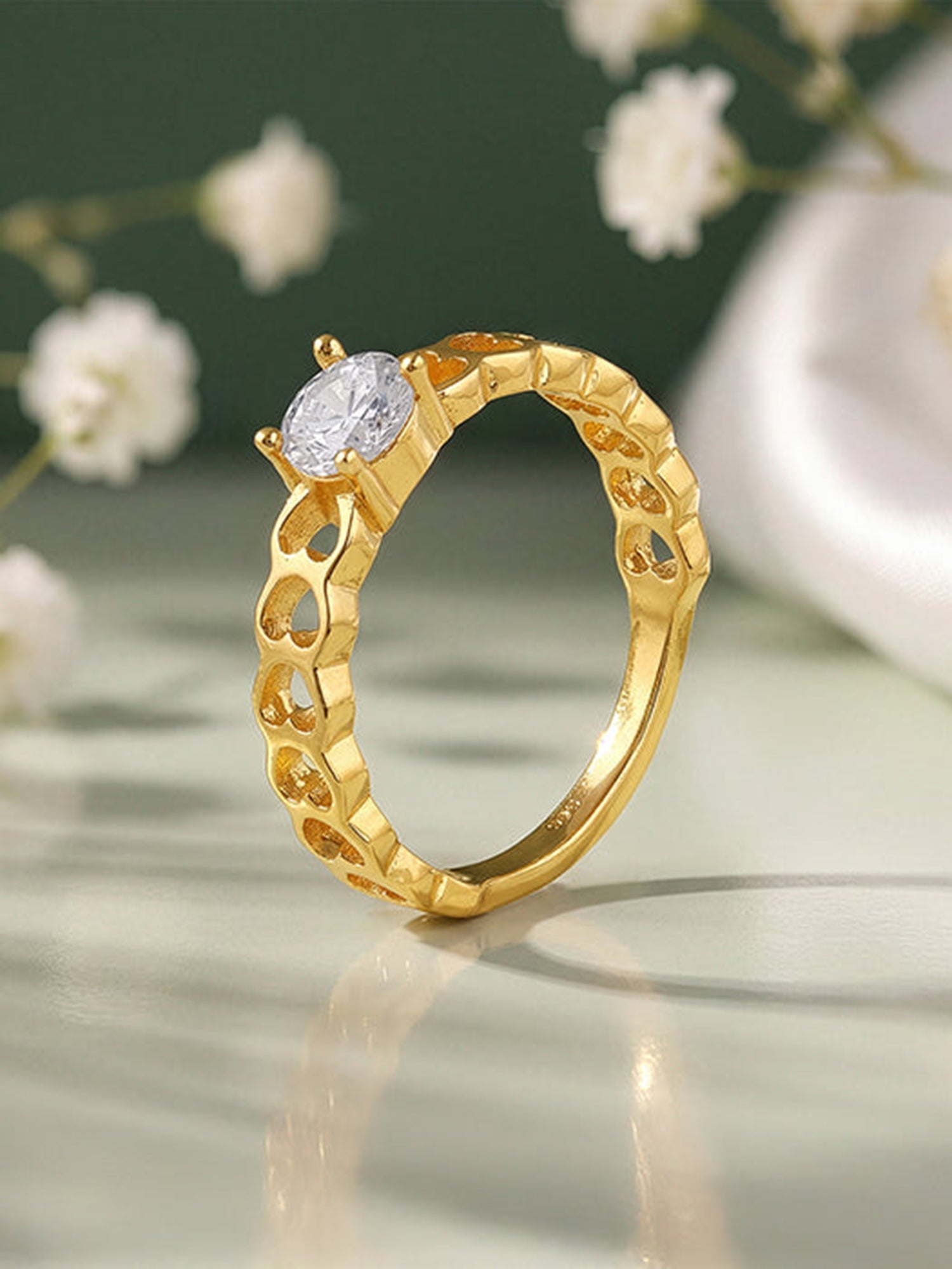 Golden Heart Cut-Out Ring