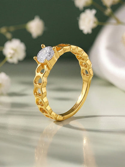 Golden Heart Cut-Out Ring