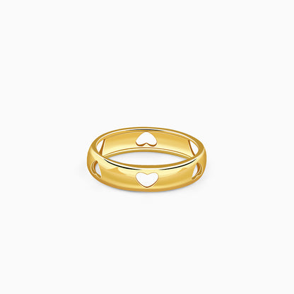 Golden Heart Cutout Ring