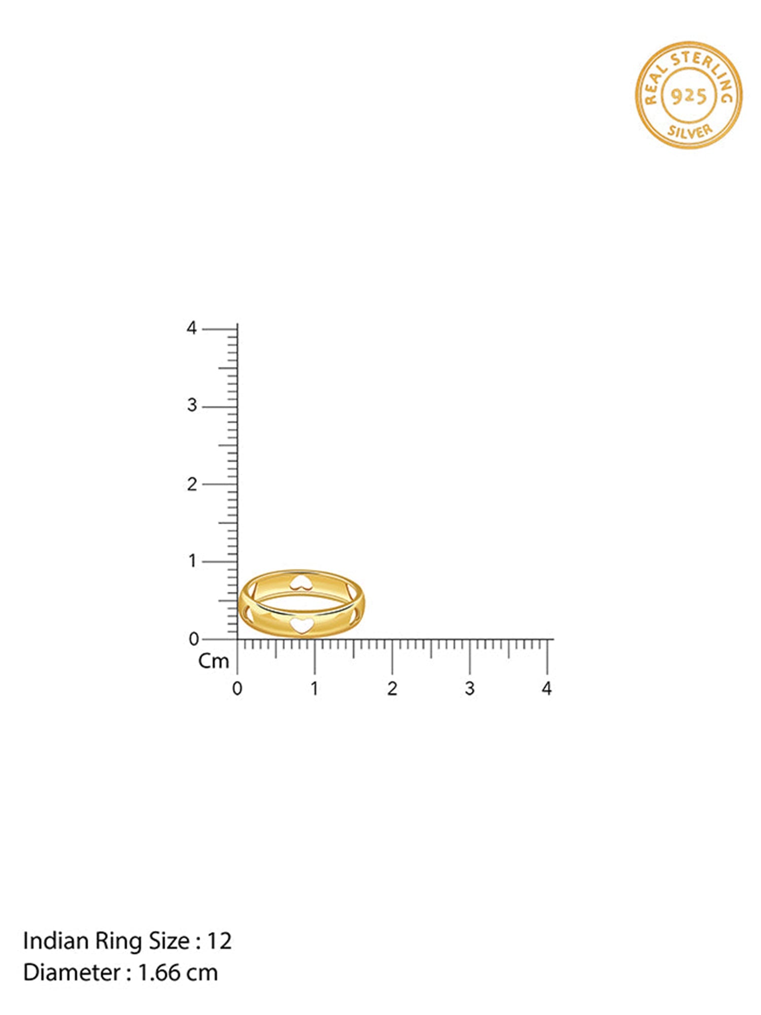 Golden Heart Cutout Band Set Ring