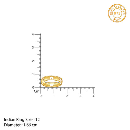 Golden Heart Cutout Band Set Ring
