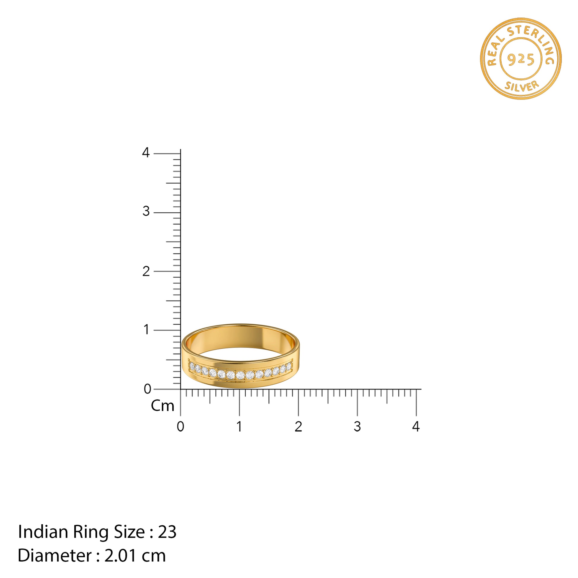 Golden Classic Serenity Ring For Him (Size 23)
