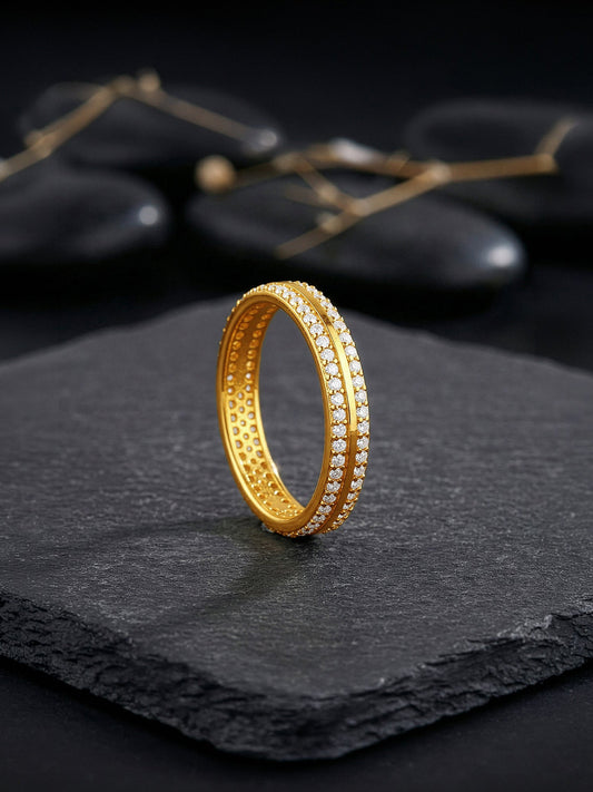 Golden Bold Fate Ring For Him (Size 20)