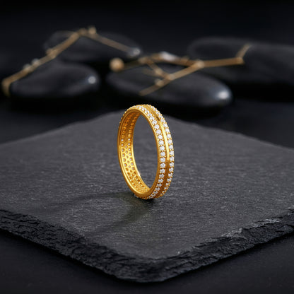 Golden Bold Fate Ring For Him (Size 22)