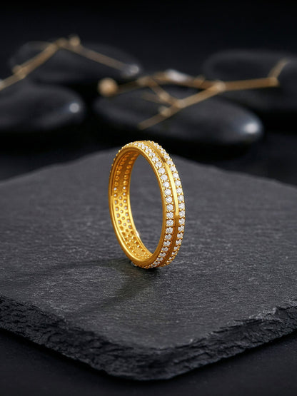Golden Bold Fate Ring For Him (Size 22)