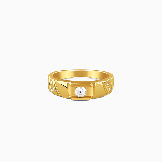 Golden Zircon Tier Ring For Him