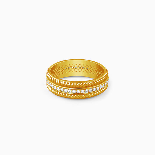 Golden Braided Border Ring For Him