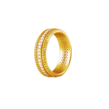 Golden Braided Border Ring For Him (Size 20)
