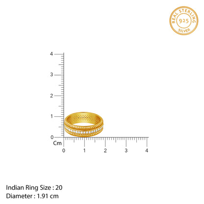 Golden Braided Border Ring For Him (Size 20)