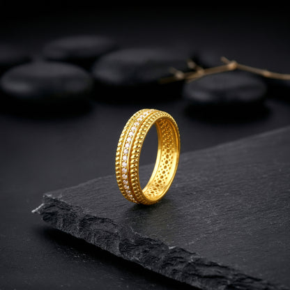 Golden Braided Border Ring For Him (Size 20)