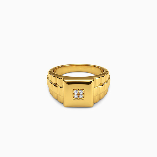 Golden Titan Square Ring For Him