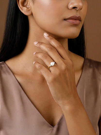 Golden Jeanne Pearl Ring (Size 12)