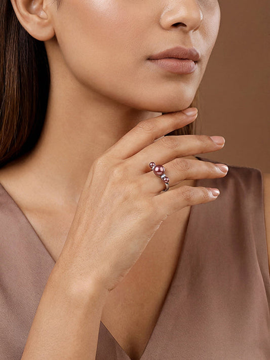 Silver Eleanor Pearl Ring (Size 12)