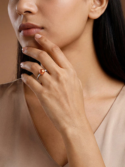 Silver Linda Pearl Ring (Size 12)