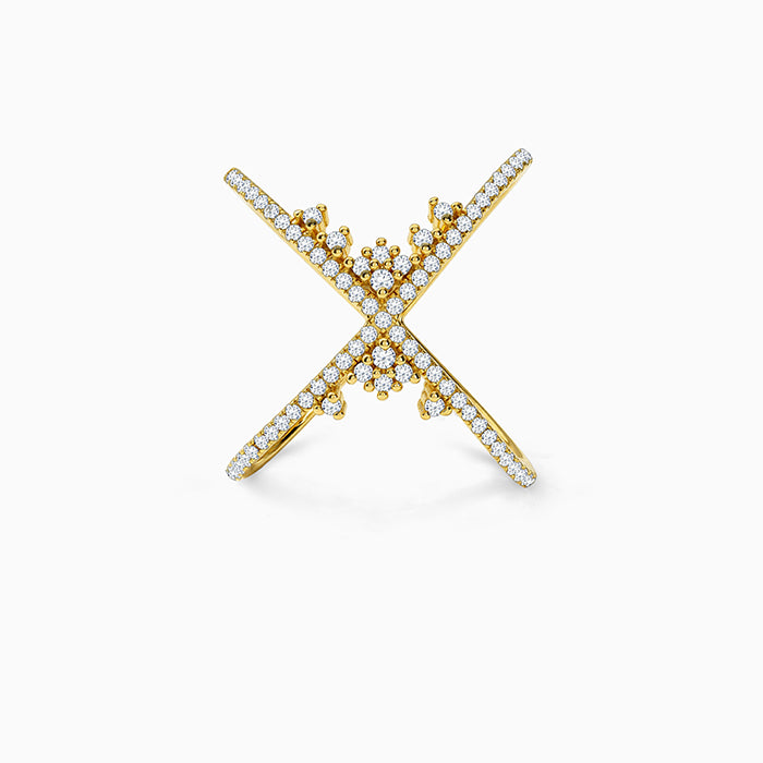 Golden Eternal Crossline Ring