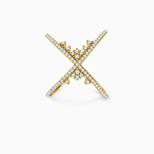 Golden Eternal Crossline Ring