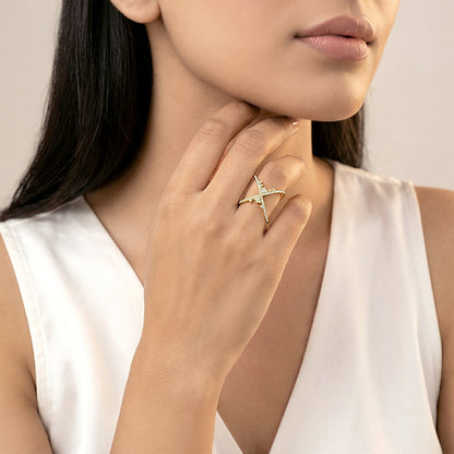 Golden Eternal Crossline Ring (Size 12)