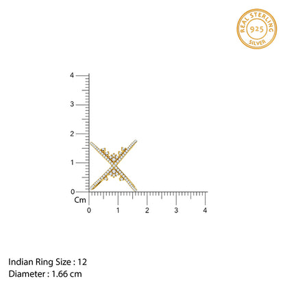 Golden Eternal Crossline Ring (Size 12)