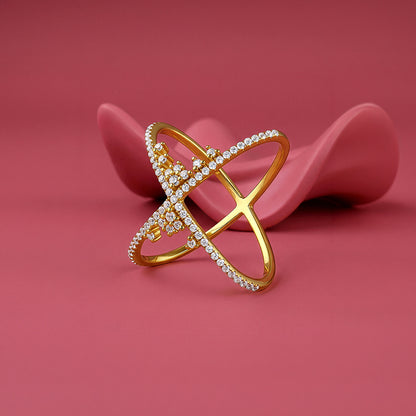 Golden Eternal Crossline Ring (Size 12)